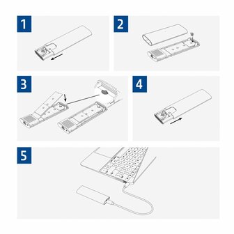 ACT USB-C M.2 NVMe / PCIe SSD Behuizing, tool-free