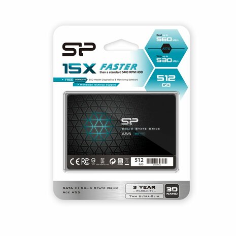 Silicon Power Ace A55 512GB 3D NAND SSD max R/W 560/530 MB/s