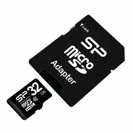 Silicon Power 16GB MicroSDHC Class10 UHS-1 incl. SD-adapter Zwart