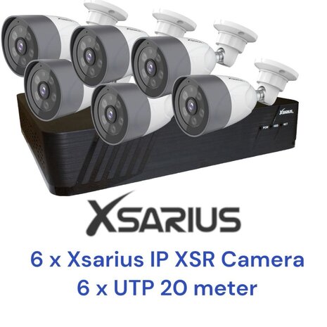 Xsarius XSR-6 Beveiligingscamera Set 6 POE Smart AI IP camera - 4MP Full HD 1080p