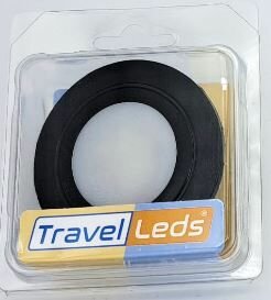 TravelLeds inb spot zwart 80mm 6+6 Leds 3K+6K klem