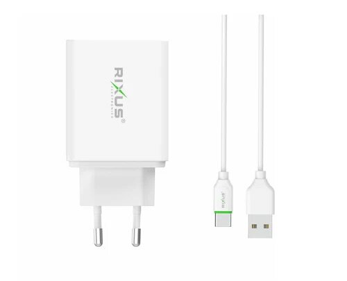 Rixus RX70 Multi-Ports Fast Charger Ultra White