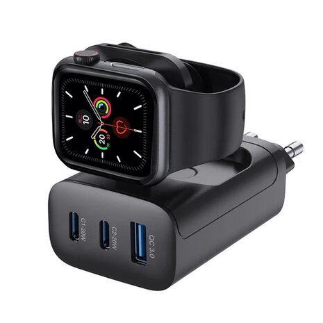 Rixus RXHC40 43W Charging Block For iWatch, iPhone, Airpods Black