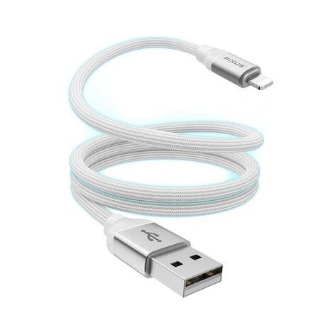 Rixus RXUC59AL Magnetic Charging Cord USB-A To Lightning 100CM 10W White