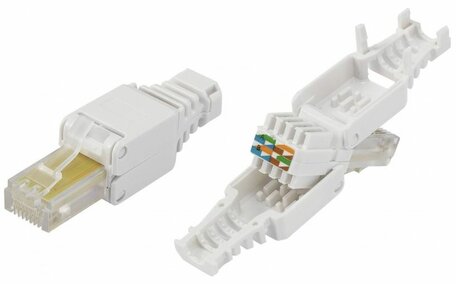 RJ45 Connector Cat6a / Cat7 - LAN stekker - Afgeschermd - FTP voor soepele en stugge kern - Field Plug - Herbruikbaar - Netwerk - Internet 