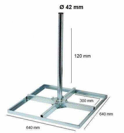 Vaste Tegelvoet 30x30 cm met buis lengte 1.25 m